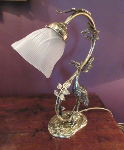 High Quality Edwardian Brass Adjustable Table Lamp