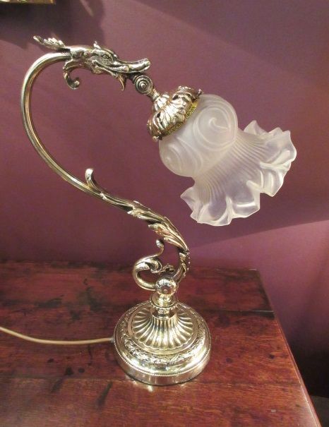 Top Quality Edwardian Brass Adjustable Table Lamp