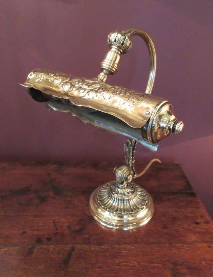 Edwardian Period Brass Adjustable Desk Lamp