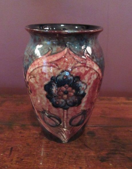 Rare Moorcroft Panelled Florian Flambe Vase