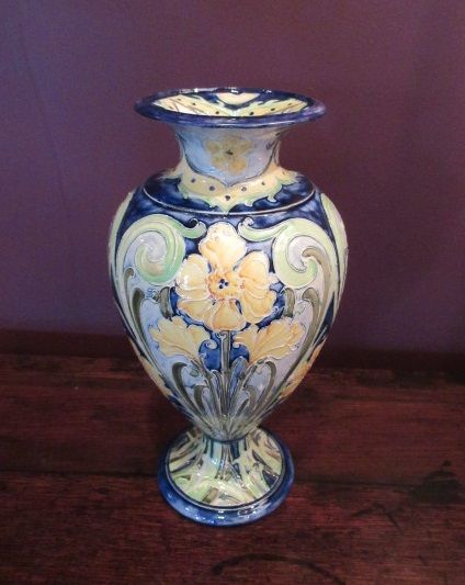 Art Nouveau Moorcroft Florian Daffodils Shaped Vase