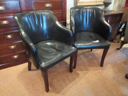 Superb Pair of 1920'S Leather Club Armchairs