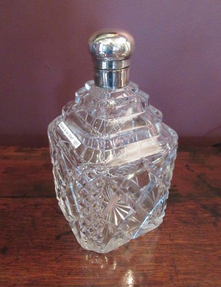 George V Period Silver Crystal Glass Decanter