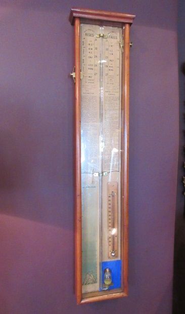 Late Victorian Walnut Admiral Fitzroy Barometer