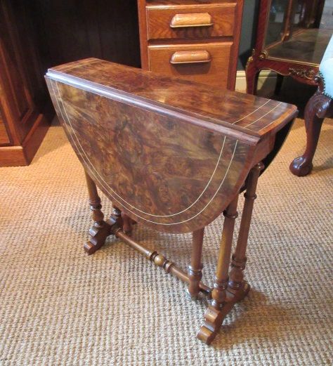 Superb Victorian Burr Walnut 'Baby' Sutherland Table