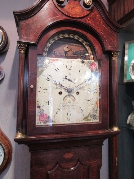 Superb George III Sheraton Inlaid Edinburgh Longcase Clock