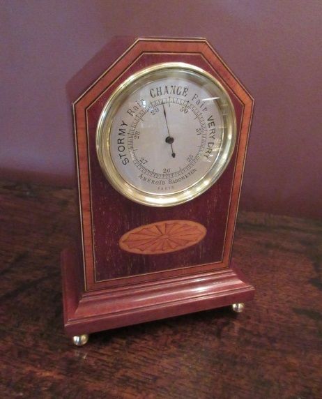 Top Quality Edwardian Inlaid Mantel Top Barometer