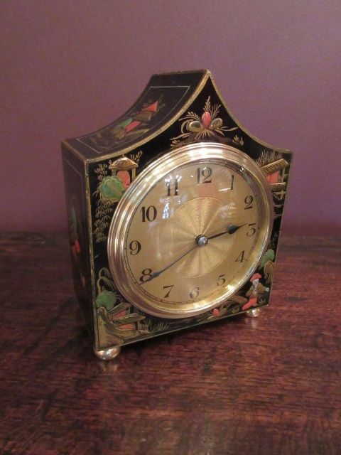 Small Edwardian Period Chinoserie Mantel Clock