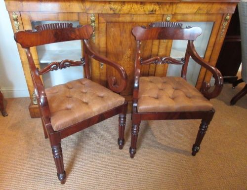 Fine Pair of William IV Period Elbow Chairs