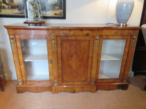 Top Quality Mid Victorian Walnut Inlaid Credenza