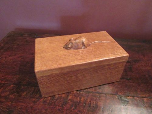 Mouseman Adzed Oak Lidded Box