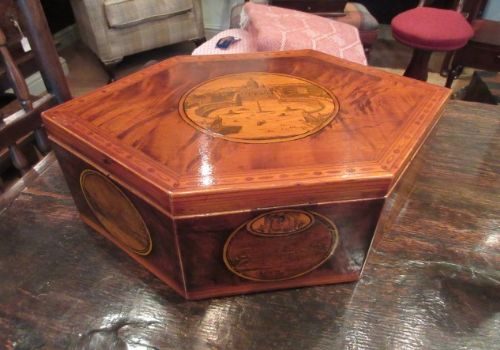 Superb Regency Period Inlaid Lozenge Shaped Box