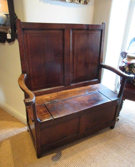 Small George II Period Two Panel Box Settle