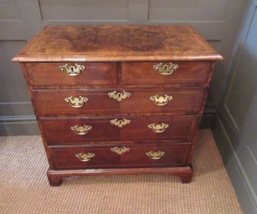 Very Small George I Period Walnut Inlaid Chest