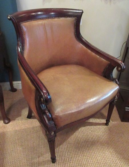 Top Quality Victorian Leather Empire Style Armchair