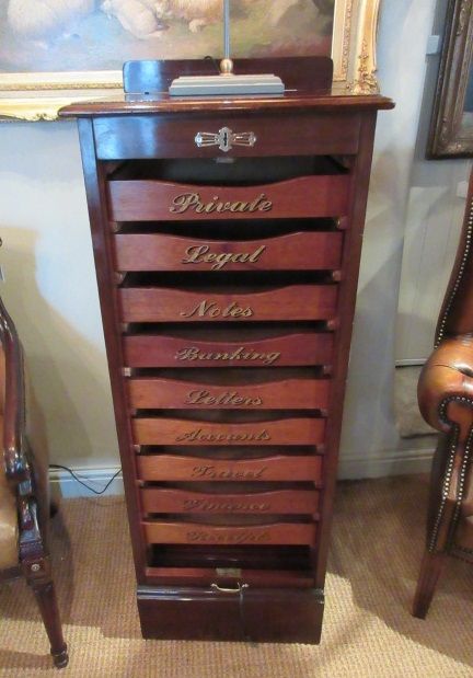 Superb Victorian Polished Mahogany Filing Cabinet
