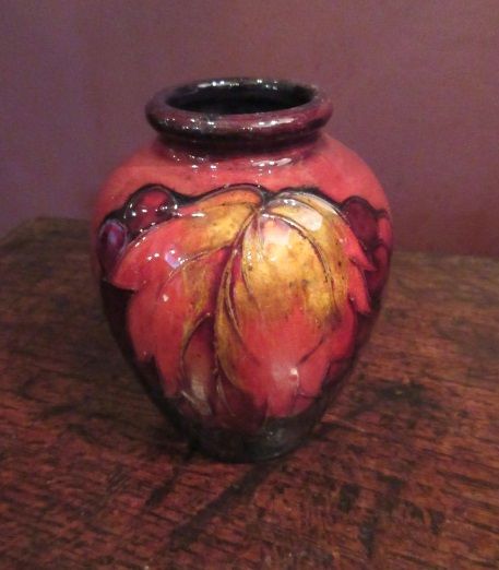 Moorcroft Flambe Glazed Leaf & Berries Vase