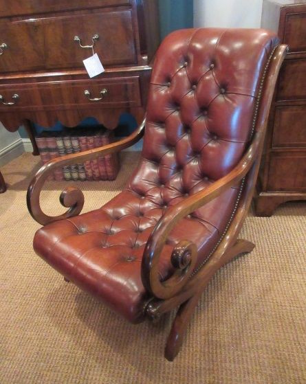 1920'S Leather Buttoned 'Slipper' Armchair