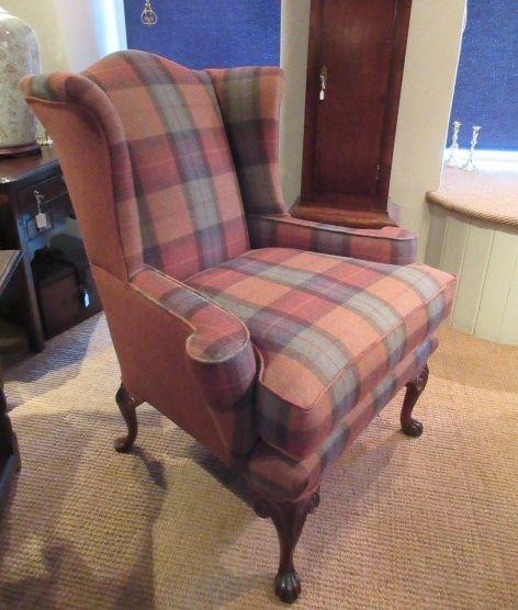 Superb Mid Victorian Upholstered Wing Armchair