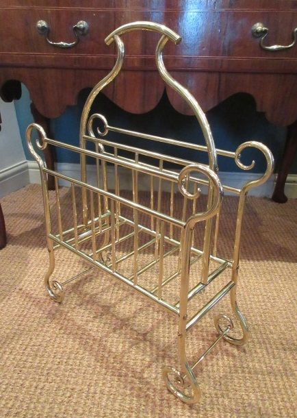 Art Nouveau Brass Framed Magazine Stand