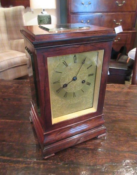Fine Regency Period Rosewood Striking Library Clock