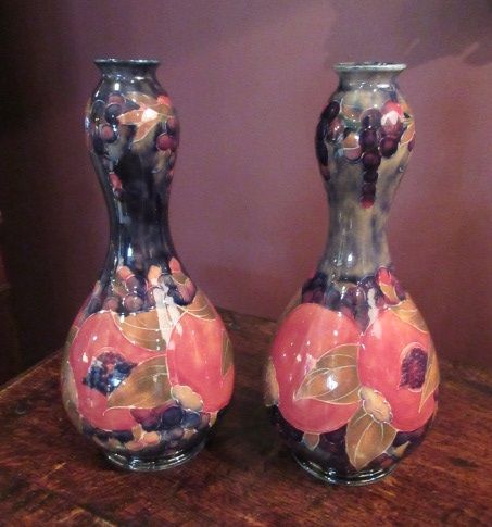 Early Pair of Moorcroft Pomegranate Shaped Vases