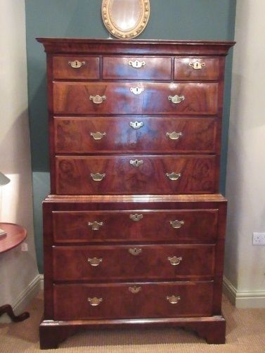 Superb George II Period Walnut Chest on Chest