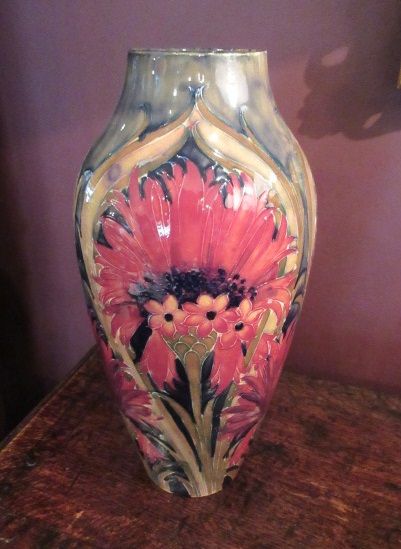 Impressive Moorcroft Cornflower on Ochre Vase