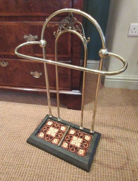 Art Nouveau Brass & Cast Iron Stick Stand