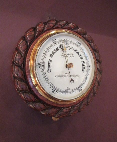 Victorian Polished Oak Hortulturist's Barometer