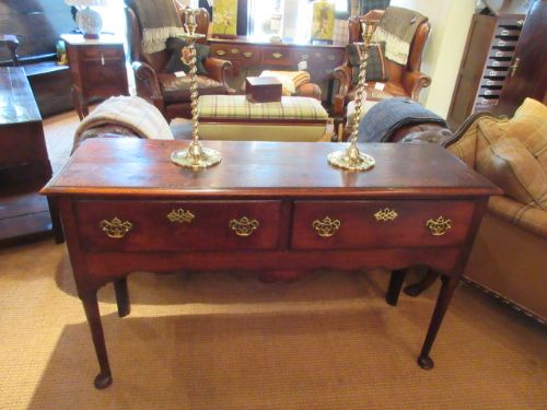 Small George III Period Oak Two Drawer Dresser