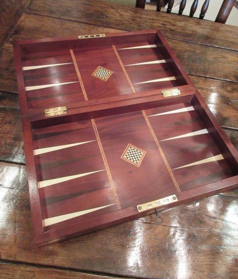 Early Victorian Inlaid Backgammon Games Box