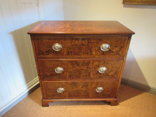 Small Mid Victorian Burr Walnut Chest of Drawers