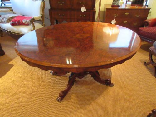 Superb Mid Victorian Burr Walnut Centre Table