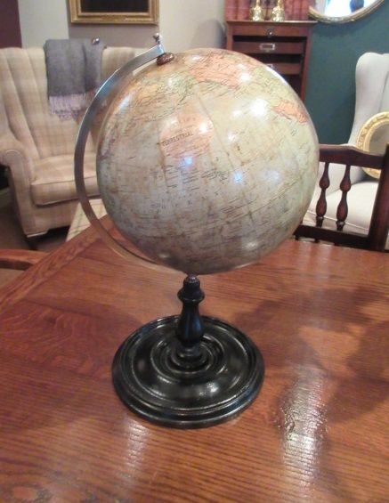 1920'S Phillip's 8" Paper Mache Terrestrial Globe