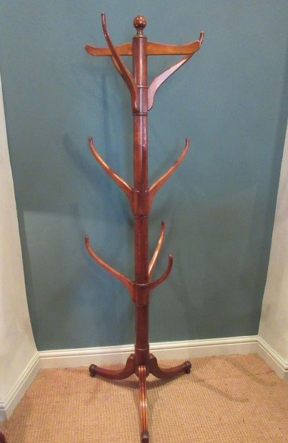 Early Victorian Mahogany Coat & Hat Hall Stand