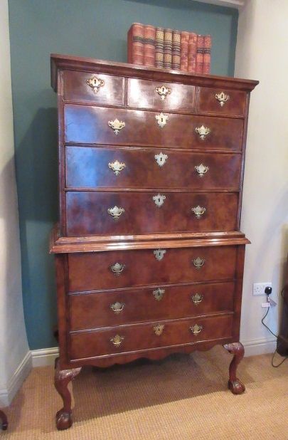 Superb George I Period Figured Walnut Chest on Stand