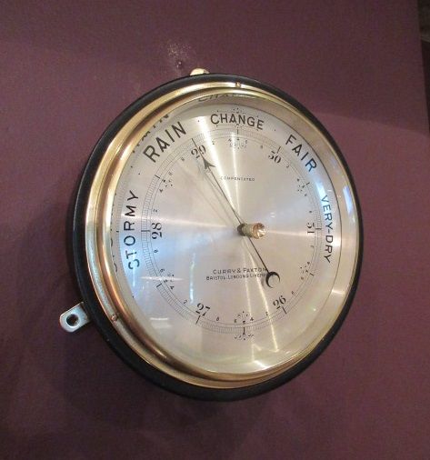 Top Quality Victorian Steel & Brass Marine Barometer