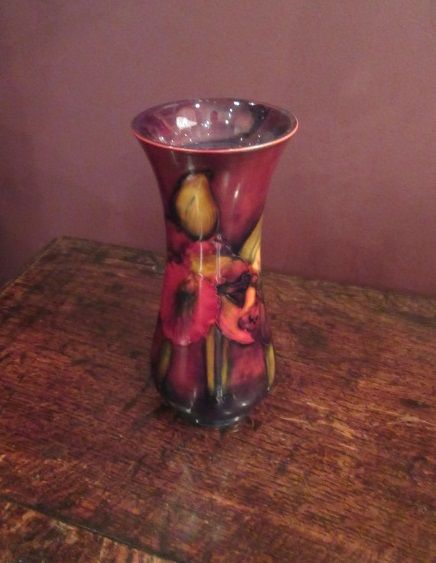 Moorcroft Slipper Orchid Flambe Glazed Vase