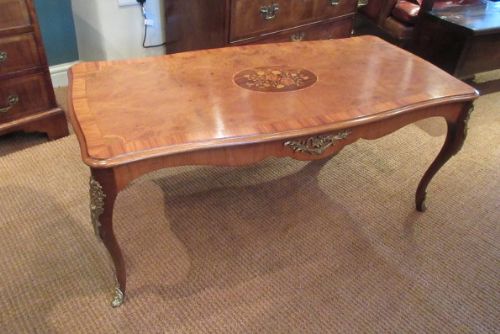 Edwardian Period Birds Eye Maple Inlaid Coffee Table