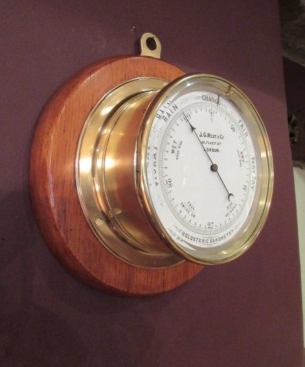 Superb Victorian London Ship's Bulkhead Barometer