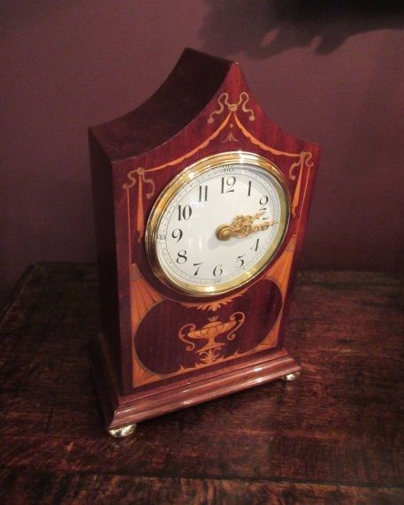 Superb Victorian Sheraton Inlaid Mantel Clock
