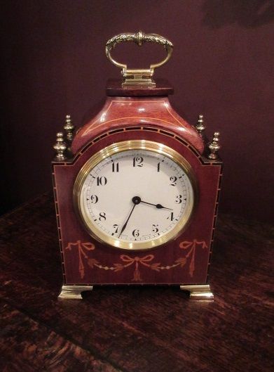 Edwardian Period Inlaid Bracket Style Mantel Clock