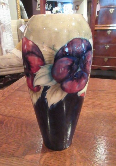 Early Moorcroft Pansy Pattern Tall Vase