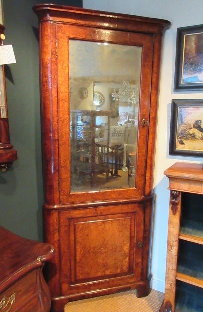 Superb George I Period Walnut Double Corner Cupboard