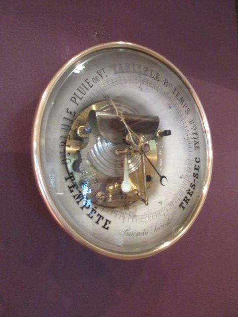 19th Century French 7" Skeletonised Marine Barometer