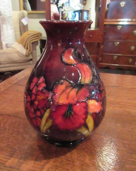 Moorcroft Slipper Orchid Flambe Glazed Vase