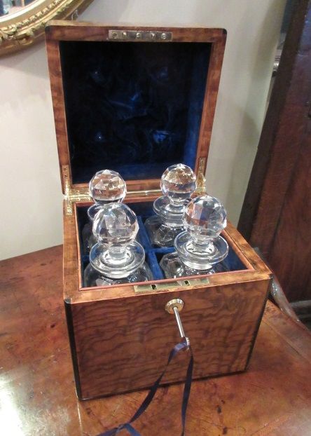 Superb Victorian Satin Ash Tantalus Box