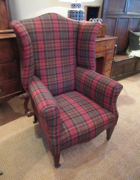 Well Shaped Victorian Upholstered Wing Armchair