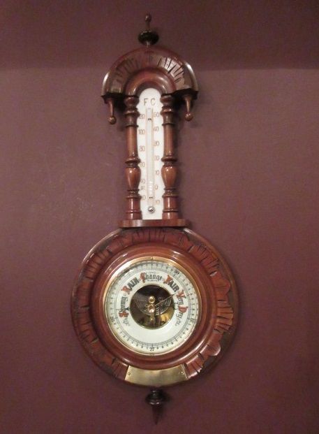 Victorian Polished Walnut 'Pendant' Shaped Barometer